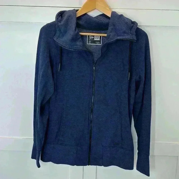 Navy Blue New Era Zip Up Sweatshirt size Medium - Picture 1 of 6